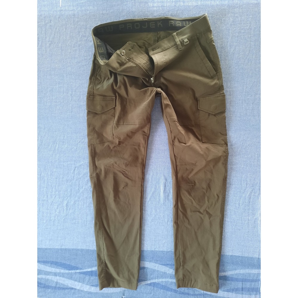 Projek Raw Mens Cargo Pants Olive Green Stretch Slim Tapered 145101 Size 34x29in